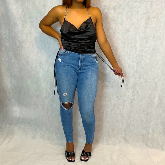 Black silky halter - Picture 2 of 5